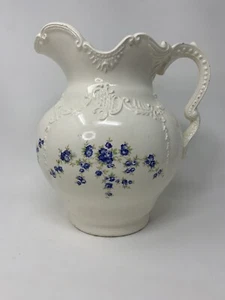 Vintage 1975 ARNELS Porcelain Ceramic Large Pitcher Floral 11” High - Picture 1 of 9