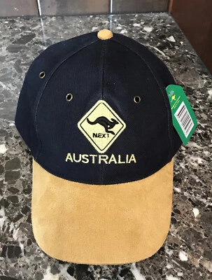 Sombrero Australia Canguro Cruce Azul Y Tostado Talla Única Se Ajusta a Todos Gancho y Lazo Nuevo Con Etiquetas Foto 1 de 4