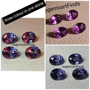 Alejandrita Forma Ovalada Facetada Multicolor Cambiante Piedra Alejandrita Suelta - Imagen 1 de 14