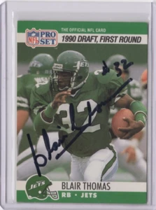 Tarjeta #670 firmada autografiada por Blair Thomas NFL Jets 1990 Pro Set - Imagen 1 de 2