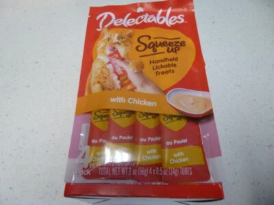 16 PACKS Hartz Delectables Squeeze Up Chicken Exp 2027 NO BOX - Image 1 of 2
