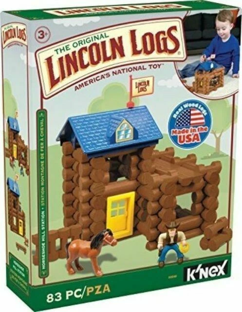 K'NEX 00848 83 Pieces Lincoln Logs Horseshoe Hill Station Building Set