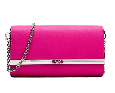 Michael Kors Tasche Handtasche Schultertasche Mona LG EW Clutch Leder D.Fuchsia - Bild 1 von 4