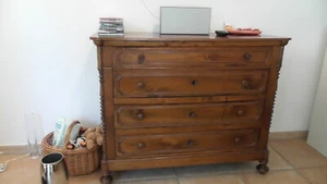 Antike Kommode mit Schubladen, 1925, Italien, Mahagoni-Kastanie, 120x45x80 cm - Bild 1 von 4