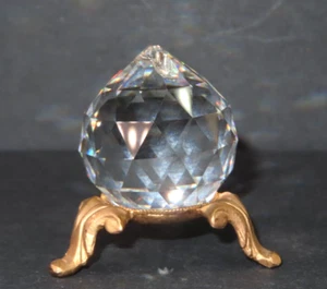 Faceted Crystal Ball Ornament Sun Catcher with Stand 1.75" Round 2" Tall w/Stand - Picture 1 of 14