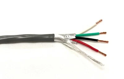 25 ft West Penn Wire 3244 - 4 Conductor 18 Gauge Shielded Cable CMR - USA Made! - Image 1 of 2