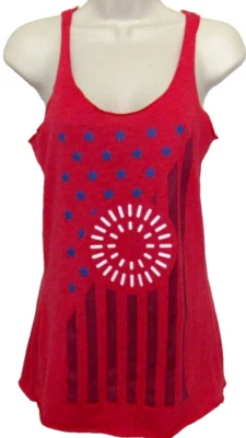 Camiseta sin mangas roja Festival Racerback para mujer S estrellas rayas patriótica 4 de julio Foto 1 de 4
