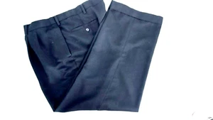 Pantalones de vestir George para hombre negros 38X30 medidas 39X28 1/4 puños plisados cónicos - Imagen 1 de 7