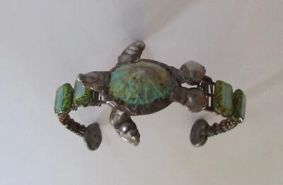 Concha turquesa artesanal??? Pulsera Tortuga Marina Vidrio y Cobre No Foto 1 de 4