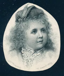 Little girl intaglio engraving 1878 - Picture 1 of 3