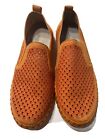 Ilse Jacobsen Womens Orange Leather Slip On Flats Shoes 42Medium (B,M)  1773