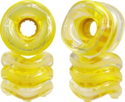 Shark Wheels California Roll 60mm / 78A Cruiser Skateboard Rollen Clear / Yellow - Bild 1 von 2