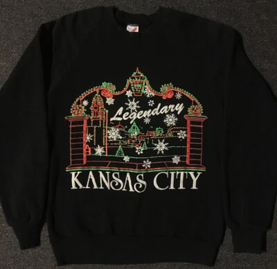 Sudadera De Colección Años 80 Legendaria Kansas City Spellout S M EE. UU. Escuela de Arte Grunge Años 90 Foto 1 de 4