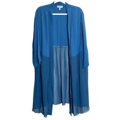 Cárdigan Ulla Popken Frente Abierto Chifón Transparente Plisado Longline Para Mujer Talla 20 Foto 1 de 4