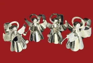 Set of 4 Regal Silver Plated Angel Napkin Rings Christmas Religious Celebration - Picture 1 of 4