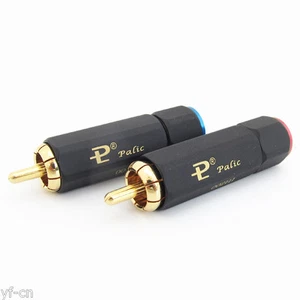 4pcs Palic High Quality Gold Plated RCA Plug Lock Collect Solder A/V Connector - Picture 1 of 9