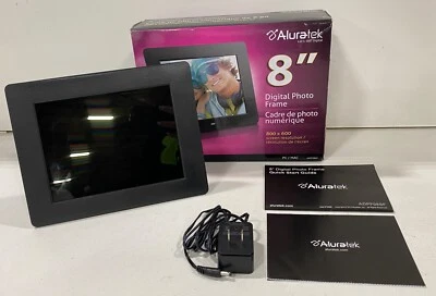 Aluratek ADPF08SF 8 inch LCD Digital Photo Frame - Black - Image 1 of 3