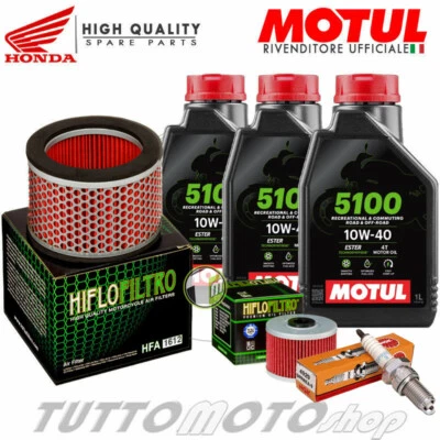 Tagliando HONDA NX Dominator 650 1988-2002 / Motul 5100 10w40 + filtri e candela - Immagine 1 di 4