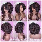 Wig Kinky Afro Curl Lace Front Wig Curly Natural Yaki Bob Wig Auburn Hair