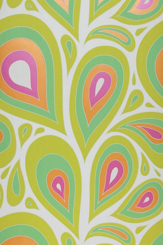 Non-woven wallpaper Nena designer Marburg retro green orange 57201 (€4.81/1sqm) - Image 1 of 1