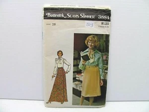 Butterick 3884 Miss Sz 28 Seams Slimmer Short Long Skirt Sewing Pattern #513 - Picture 1 of 6