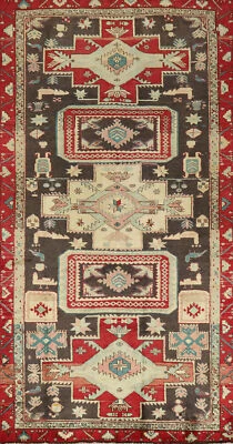 Alfombra de corredor de pasillo tradicional tribal de lana Ardebil vintage hecha a mano alfombra 4x9 Foto 1 de 4