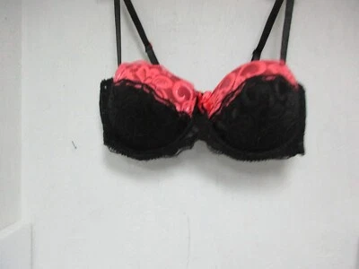 Sujetador contorno negro fucsia para mujer negro/naranja talla 34D ¡NUEVO SIN ETIQUETAS!!! Foto 1 de 2