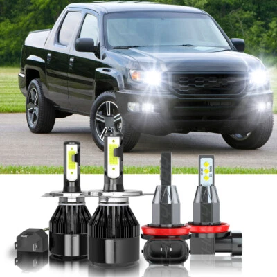 Para Honda Ridgeline 2006-14 4x Combo H4 9003 y H11 Faros LED Faros Antiniebla Bombillas Foto 1 de 4