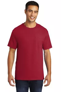 Port & Company Men's Cotton Tall Essential Short Sleeve Pocket T-Shirt - PC61PT - Picture 1 of 18