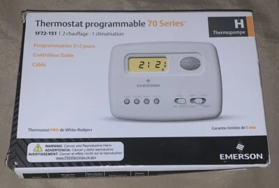Emerson 1F72-151 5- 2 Day Programmable Thermostat for Heat Pump Systems - Image 1 of 4