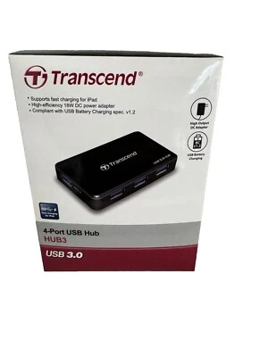 Transcend HUB3K 4-port  USB Hub USB3.0 DC High Output  Adapter - Image 1 of 4