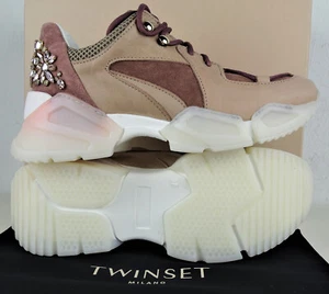 Zapatillas de diseño TWINSET Milano Running Nude Pink T.37 NUEVAS con CAJA - Imagen 1 de 12
