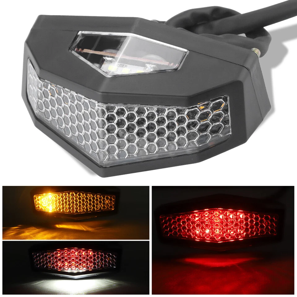 Luz trasera LED integrada para motocicleta señal de giro de freno DRL matrícula de funcionamiento Foto 1 de 4