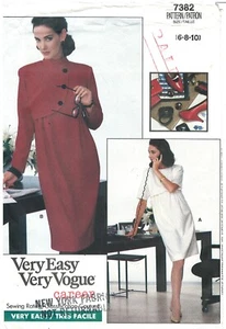 1988 Very Easy Very Vogue 7382 Misses Dress size 6-10 sewing pattern uncut - Picture 1 of 3