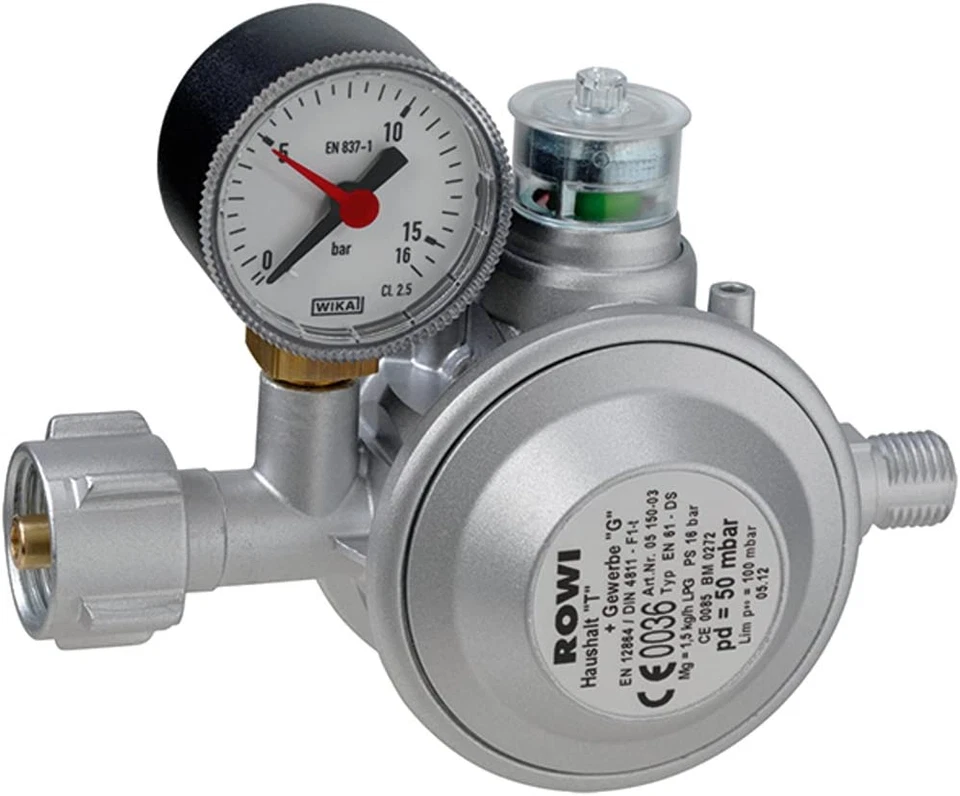 ROWI HGD1/2 Gas-Druckregler mit doppelter Überdrucksicherung