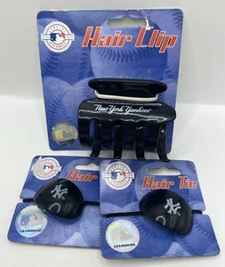 MLB Genuine Merchandis New York Yankees Hair Claw Clip & 2 Hair Ties Hunter - Picture 1 of 5