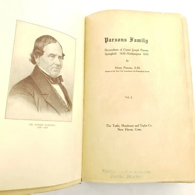 Parsons Family Volume II 2 by Henry Parsons (1920, Hardcover) Cornet Joseph - Image 1 of 4