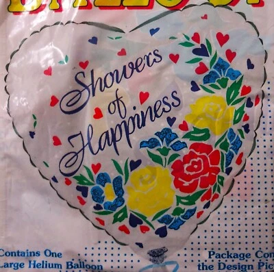 "Showers of Happiness" 大号复古心形聚酯薄膜气球派对" — 第 1/3 张图片