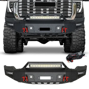 Steel Front Bumper W/Winch Plate&Lights For 2020-2023 GMC Sierra 2500/3500HD - Picture 1 of 7