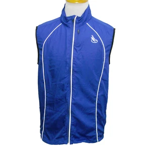 ZEPHYR Men's (Size Large) Blue Sleeveless Reflective Running Jacket Gilet Vest - Imagen 1 de 4