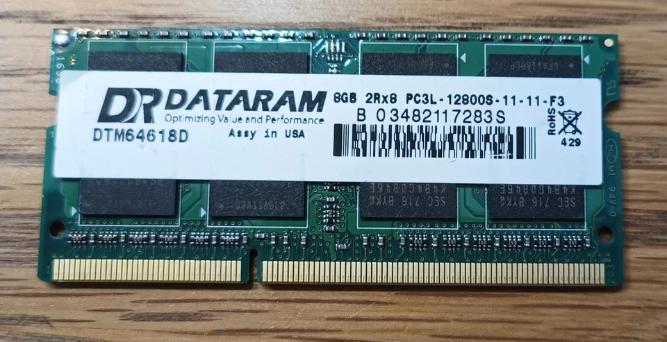 Dataram 8GB DDR3 Laptop RAM Memory - Image 1 of 2