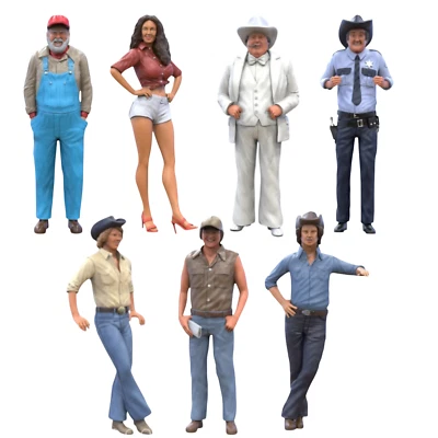 Figura diorama Dukes of Hazzard resina impresa en 3d, sin pintar, modelo de saneamiento RR Foto 1 de 4