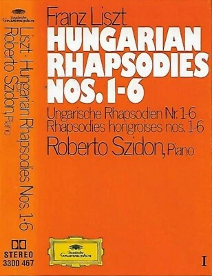 Franz Liszt, Roberto Szidon ‎Hungarian Rhapsodies Nos.1 - 6 CASSETTE ALBUM DG - Image 1 of 4