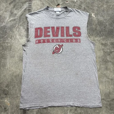 Vintage 90s Y2K New Jersey Devils NHL Hockey Cutoff Shirt - Image 1 of 4