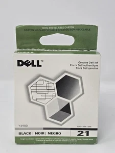 Genuine Dell Ink Series 21 Black Cartridge Sealed Y498D - Picture 1 of 6
