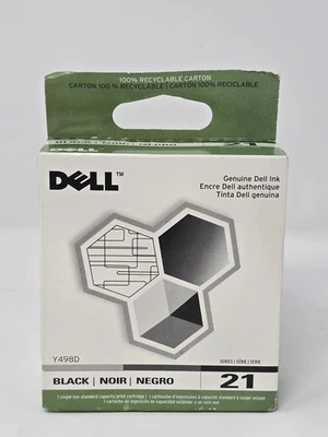 Genuine Dell Ink Series 21 Black Cartridge Sealed Y498D - Image 1 of 4