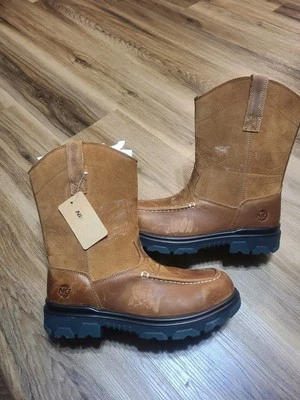 Botas de trabalho masculinas NINGO biqueira de aço impermeável construção bota ocidental tamanho 10 - Imagem 1 de 4