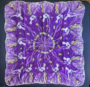 Mardi Gras Saturday Scarf by Saturday Silks x Hemline Pruple Fairy Balletcore - Picture 1 of 3