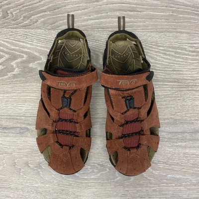 Sandalias Teva 6947 Talla 10 Punta Cerrada Agua Senderismo Rojo Naranja Gamuza Deporte Foto 1 de 4