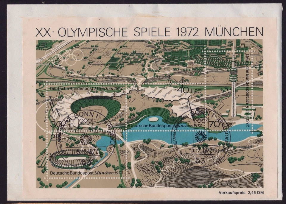 GERMANY 1972 Olympics MS/SS FDC on envelope @D9465 - Image 1 of 1